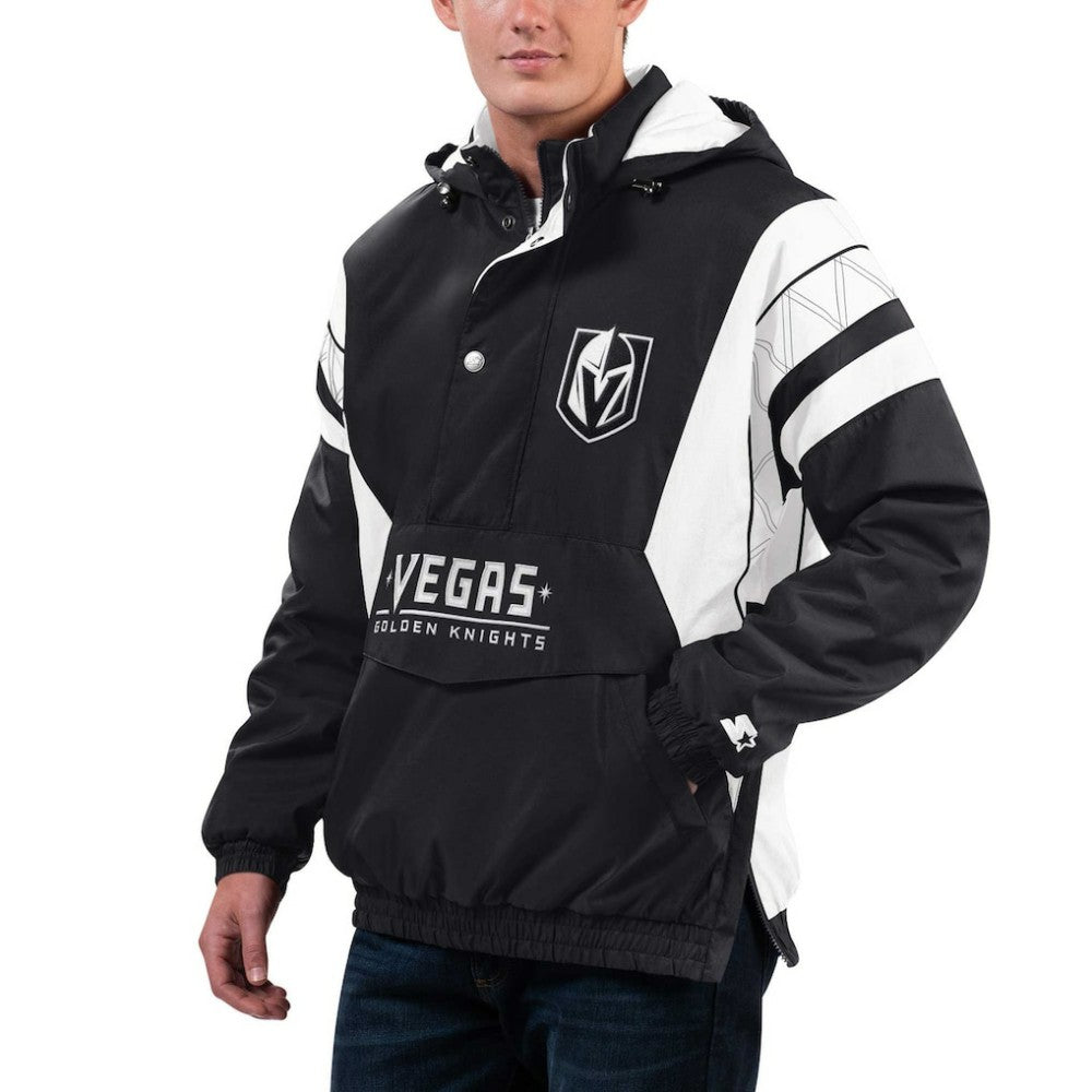 NHL Vegas Golden Knights Starter Home Team Half-Zip Hoodie Jacket - Black