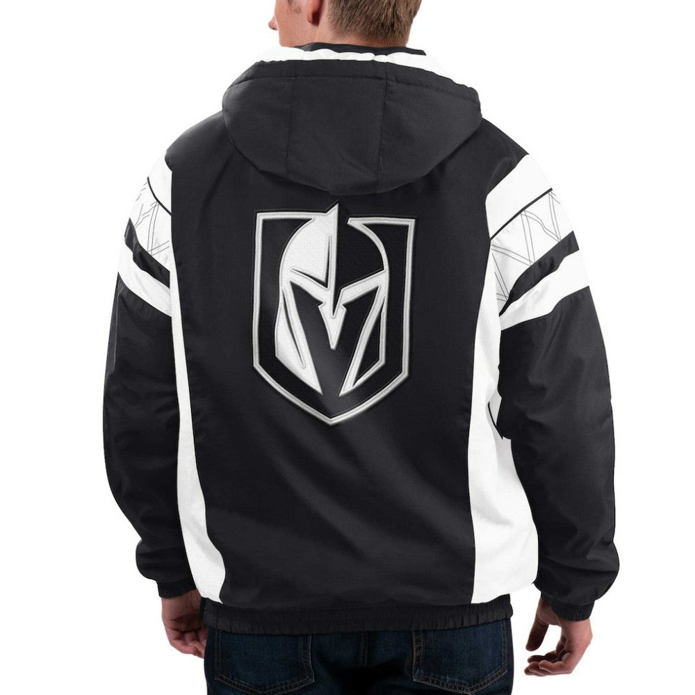 NHL Vegas Golden Knights Starter Home Team Half-Zip Hoodie Jacket - Black
