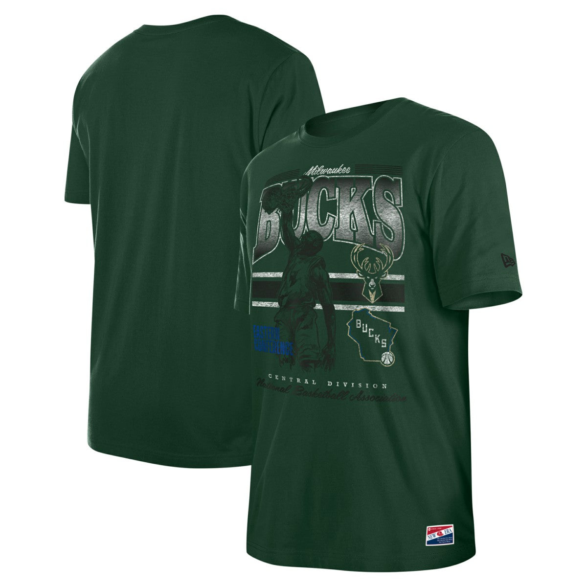 Milwaukee Bucks Enzyme Wash Oversized T-Shirt Hunter Green