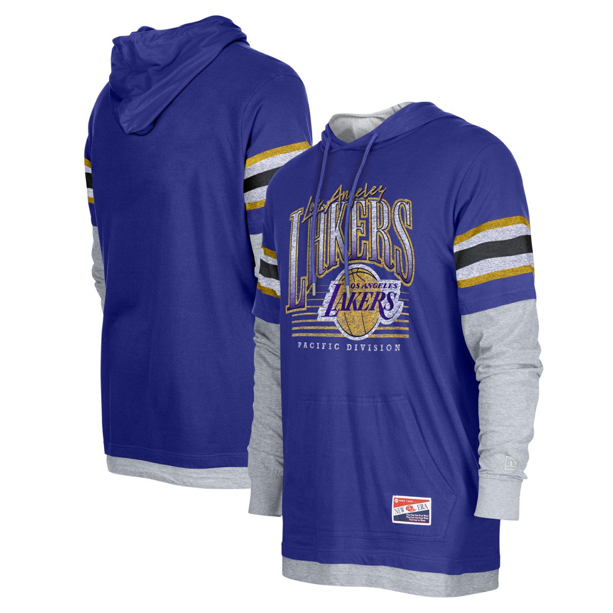 Los Angeles Lakers Layered Long Sleeve Hoodie T-Shirt Purple