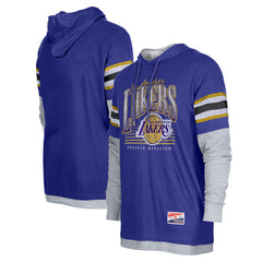 Los Angeles Lakers Layered Long Sleeve Hoodie T-Shirt Purple