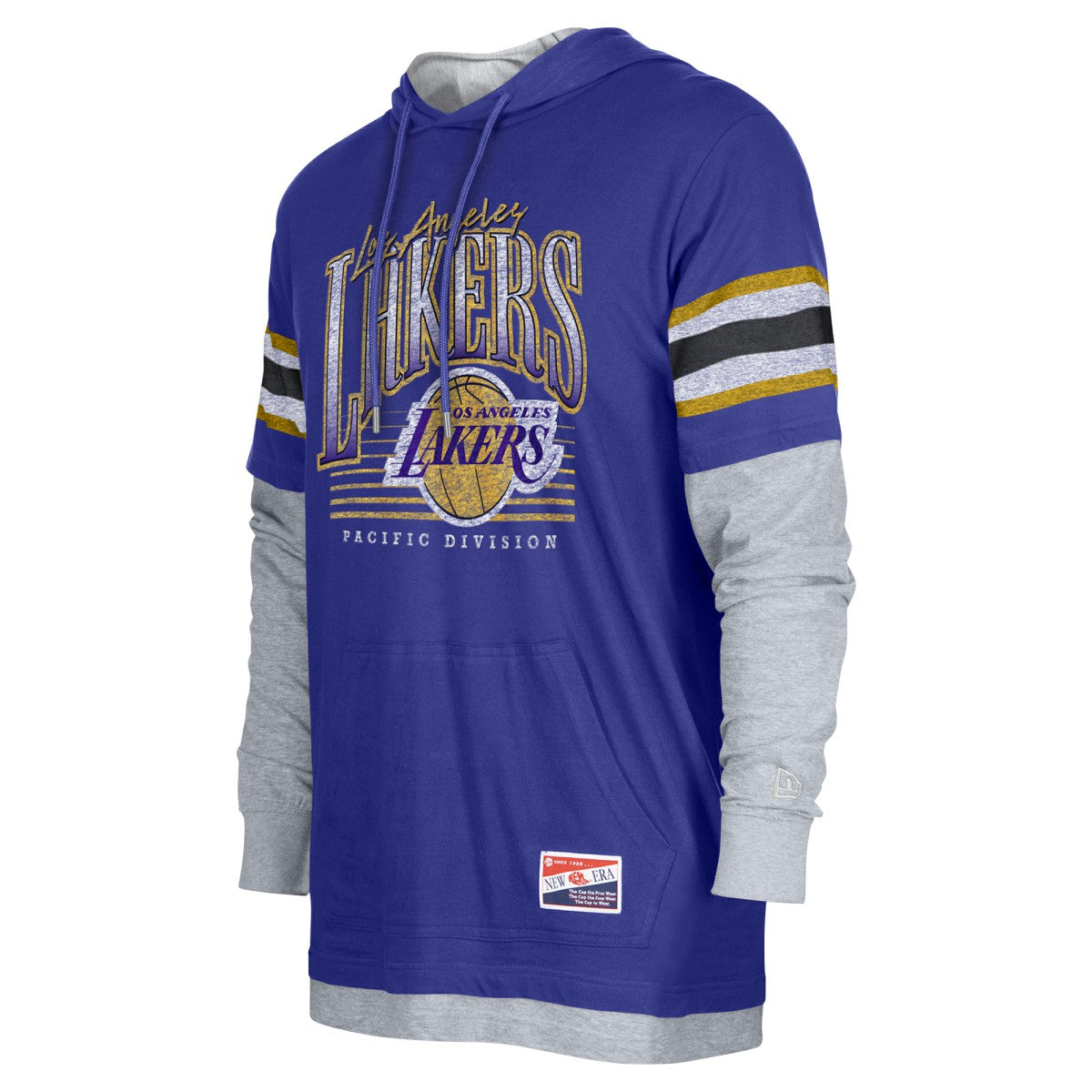 Los Angeles Lakers Layered Long Sleeve Hoodie T-Shirt Purple