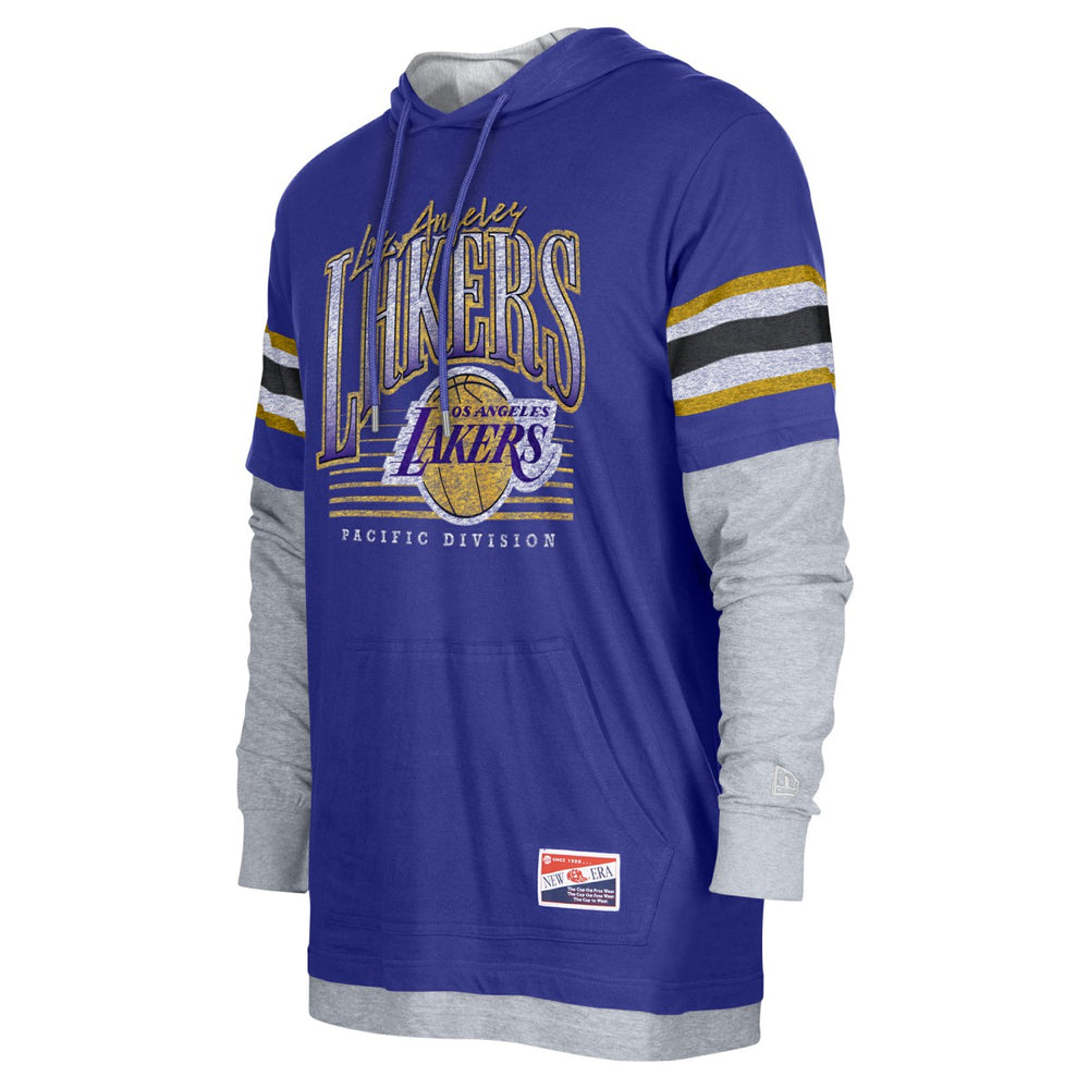 Los Angeles Lakers Layered Long Sleeve Hoodie T-Shirt Purple