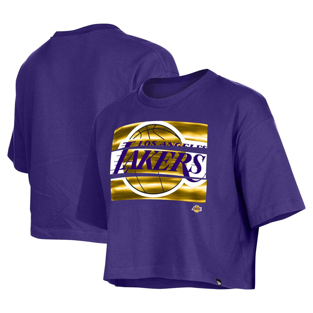 Los Angeles Lakers Women's Oversized Boxy Crop T-Shirt Purple