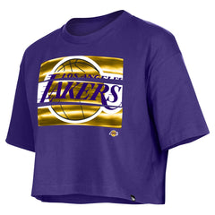Los Angeles Lakers Women's Oversized Boxy Crop T-Shirt Purple