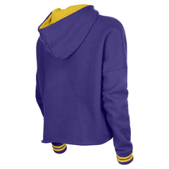 Los Angeles Lakers Women's Boxy Raw Edge Pullover Hoodie Purple
