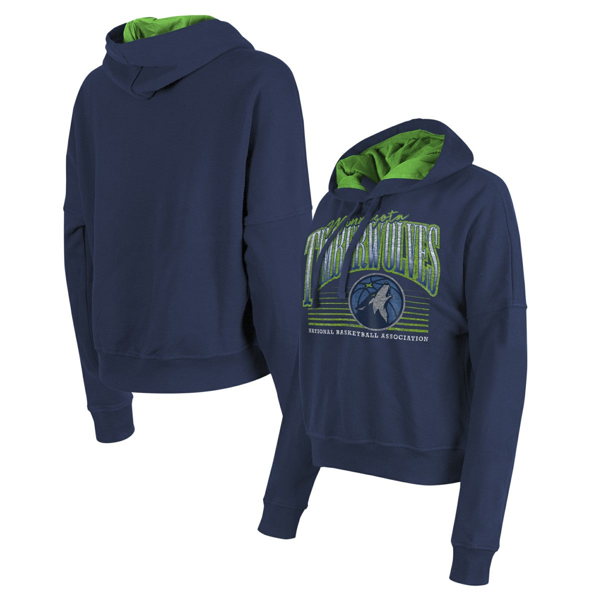 Minnesota Timberwolves Women's Boxy Pullover Hoodie Navy