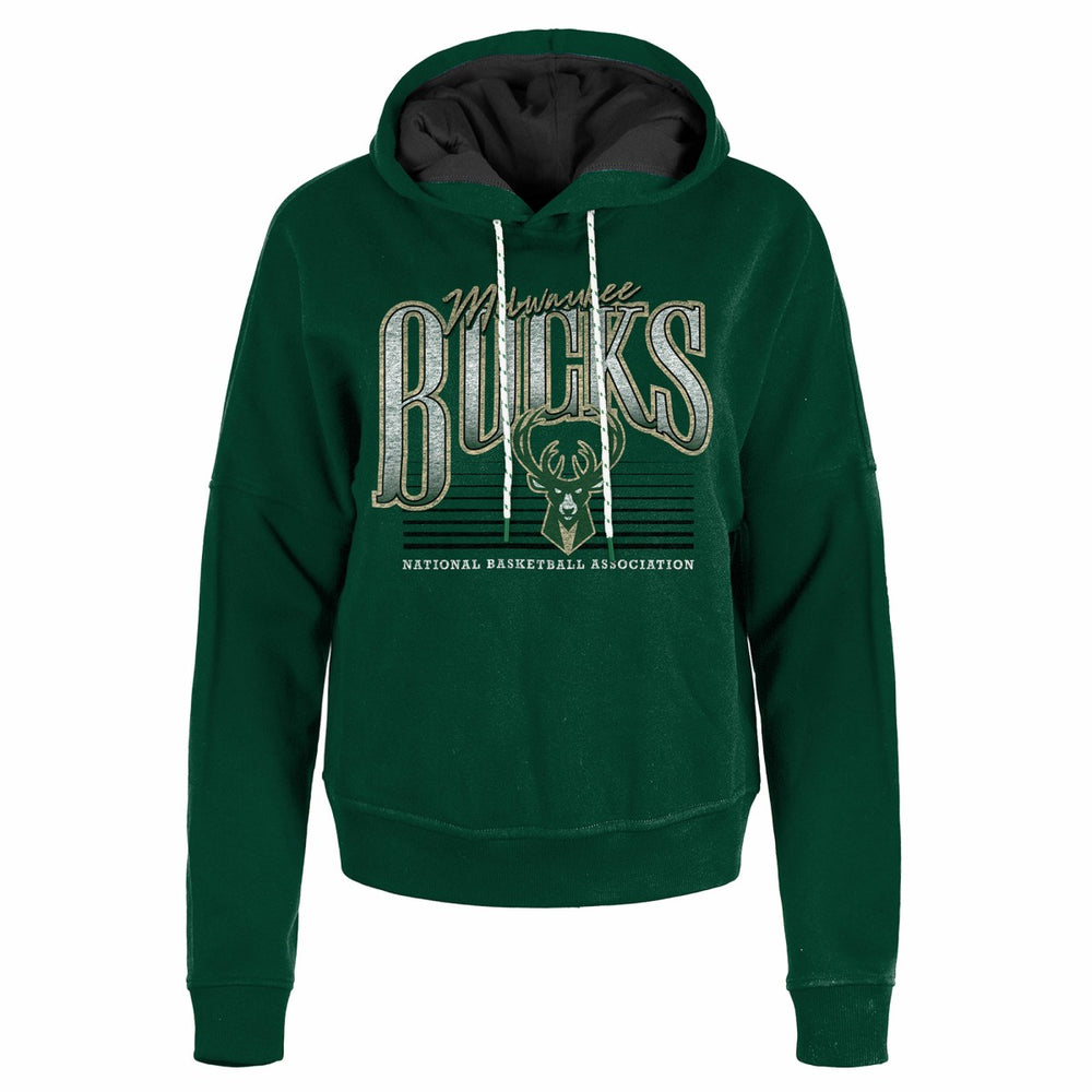 Milwaukee Bucks Women's Boxy Pullover Hoodie Hunter Green