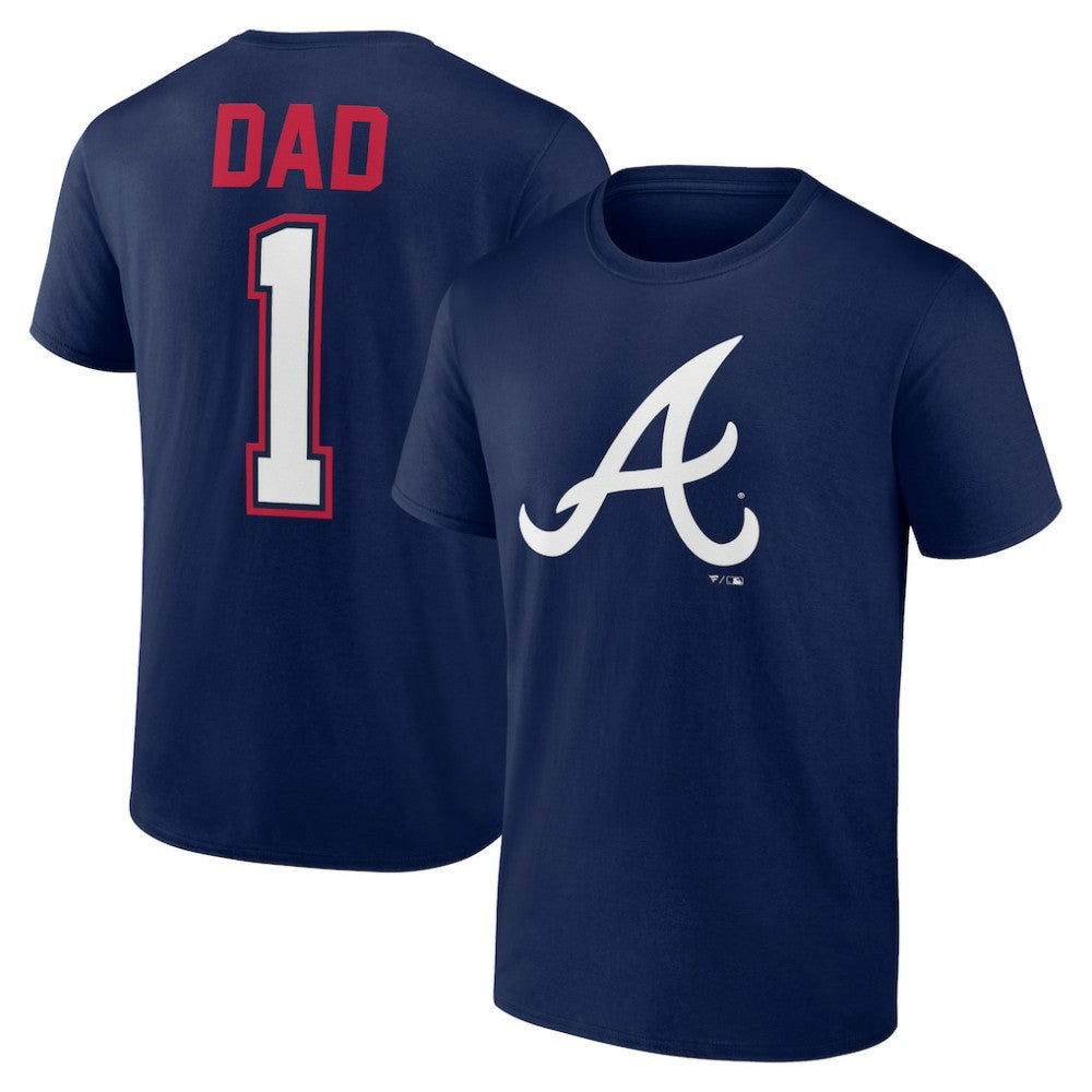 Atlanta Braves Father's Day #1 Dad T-Shirt - Navy T-shirts