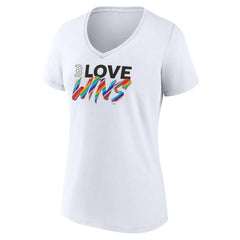 Boston Red Sox Women's Love Wins V-Neck T-Shirt - White T-shirts