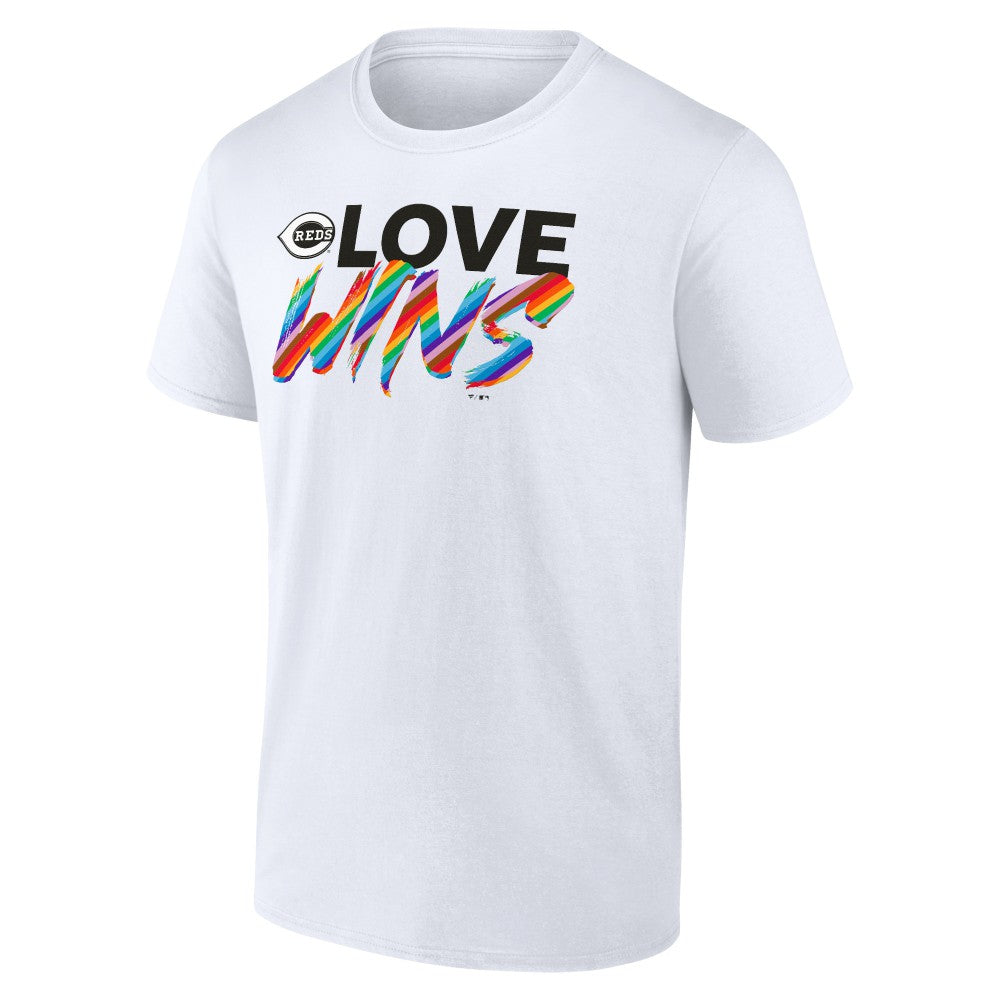 Cincinnati Reds Love Wins T-Shirt - White T-shirts