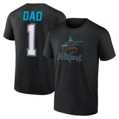 Miami Marlins Father's Day #1 Dad T-Shirt - Black T-shirts