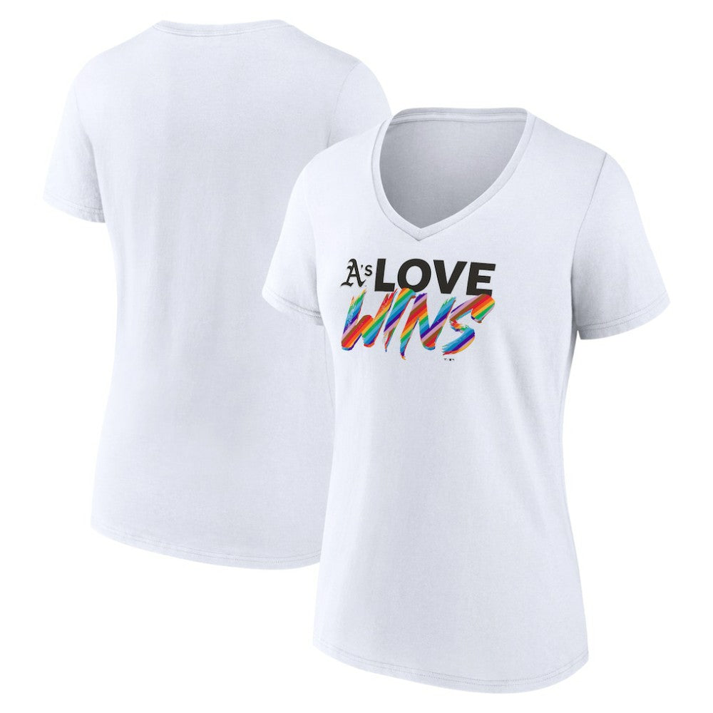 Athletics Women's Love Wins V-Neck T-Shirt - White T-shirts