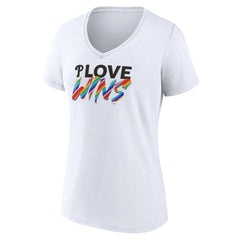 Philadelphia Phillies Women's Love Wins V-Neck T-Shirt - White T-shirts