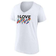 San Diego Padres Women's Love Wins V-Neck T-Shirt - White T-shirts