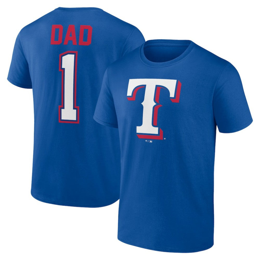 Texas Rangers Father's Day #1 Dad T-Shirt - Royal T-shirts