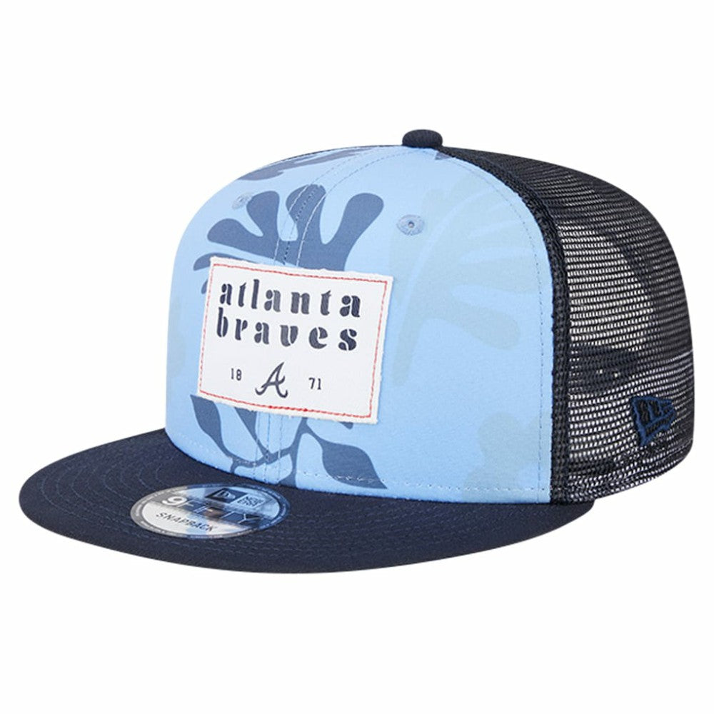 Atlanta Braves New Era Bikini Bottom Trucker 9FIFTY Snapback Hat - Navy Hats