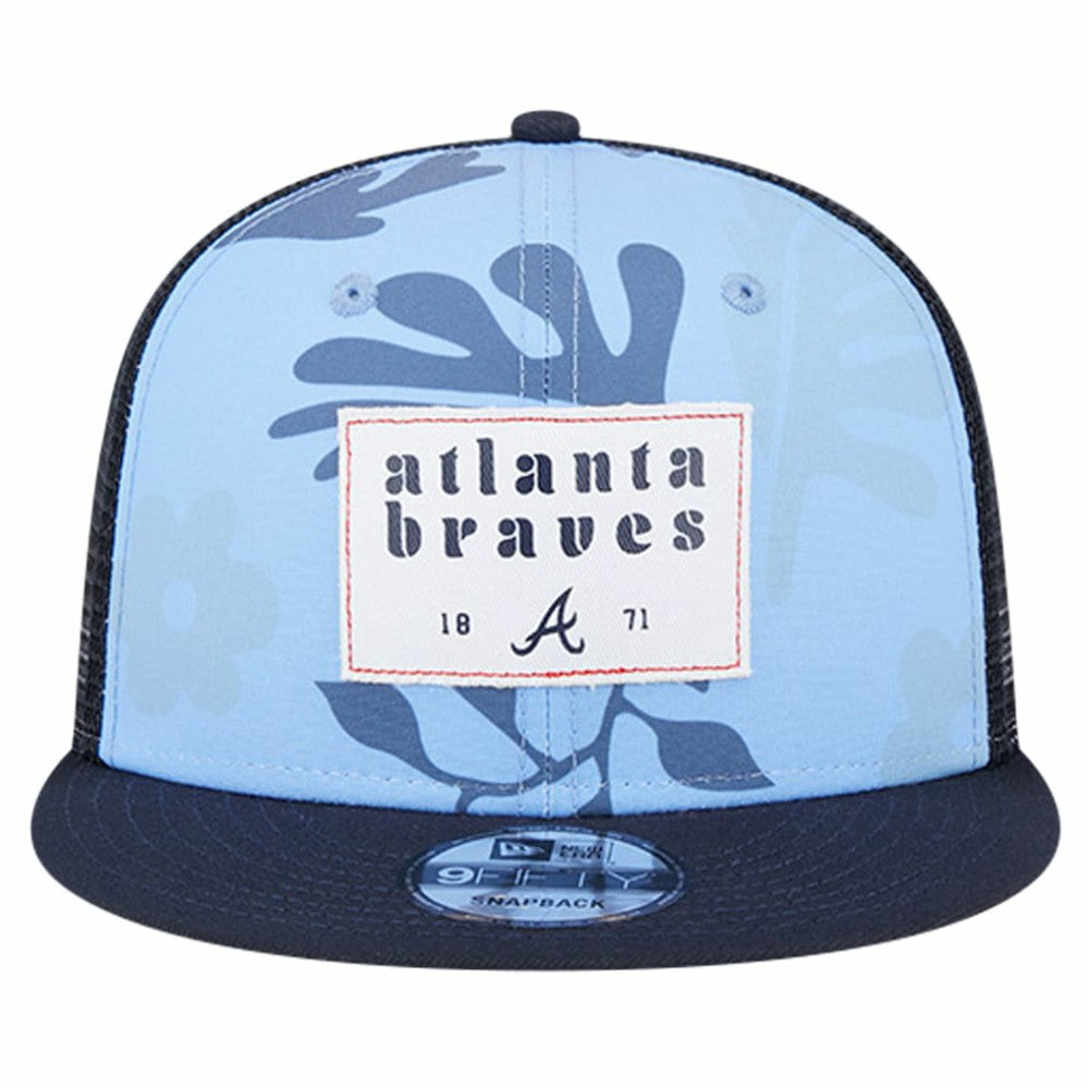 Atlanta Braves New Era Bikini Bottom Trucker 9FIFTY Snapback Hat - Navy Hats