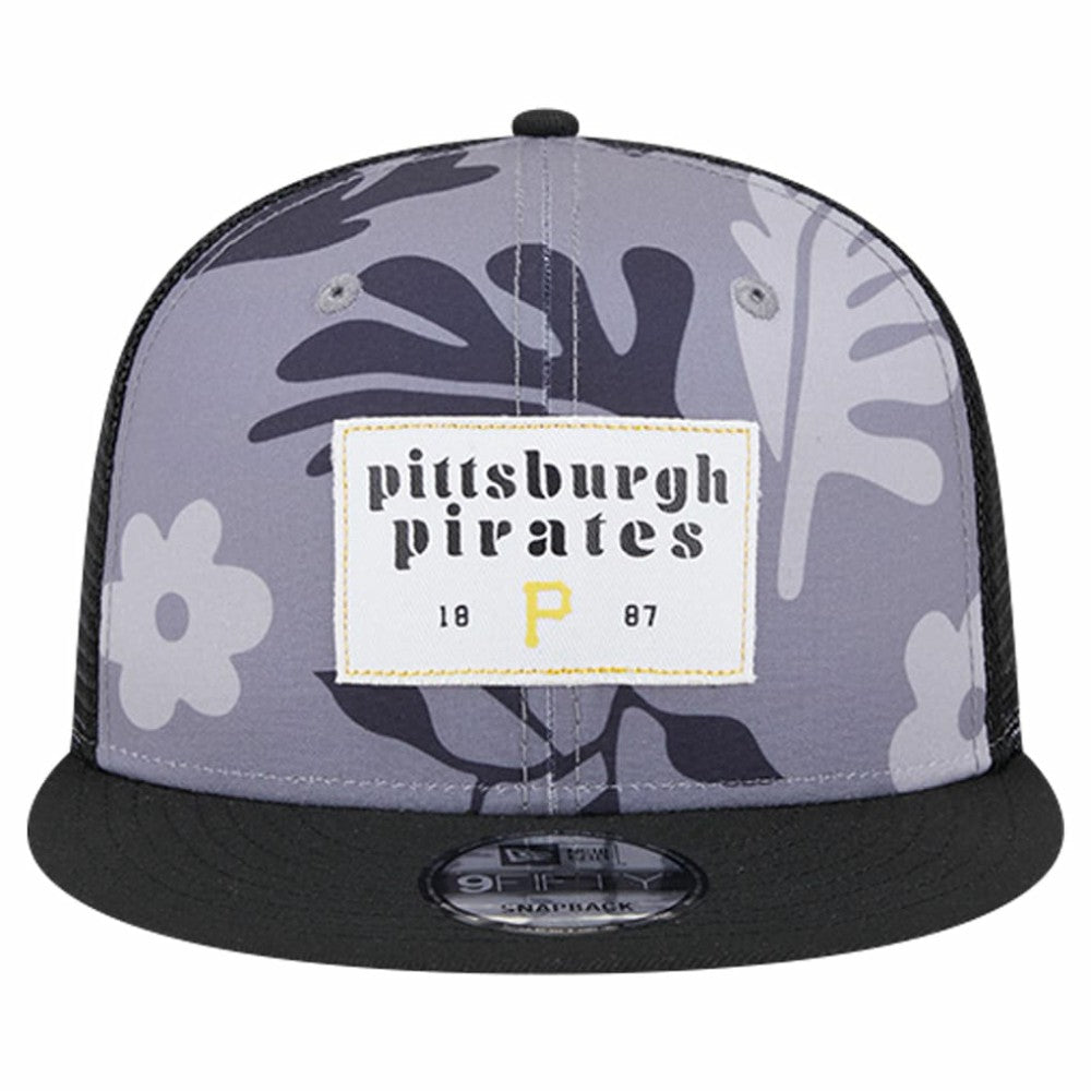 Pittsburgh Pirates New Era Bikini Bottom Trucker 9FIFTY Snapback Hat - Black Hats