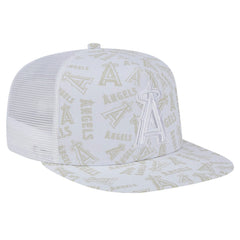 Los Angeles Angels New Era Logo Dunes A-Frame Trucker 9FIFTY Snapback Hat - White Hats