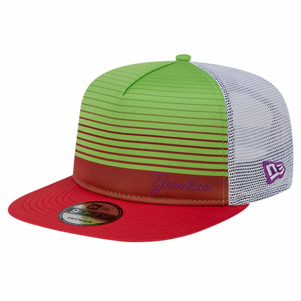 New York Yankees New Era Neon Horizon A-Frame Trucker 9FIFTY Snapback Hat - Red Hats