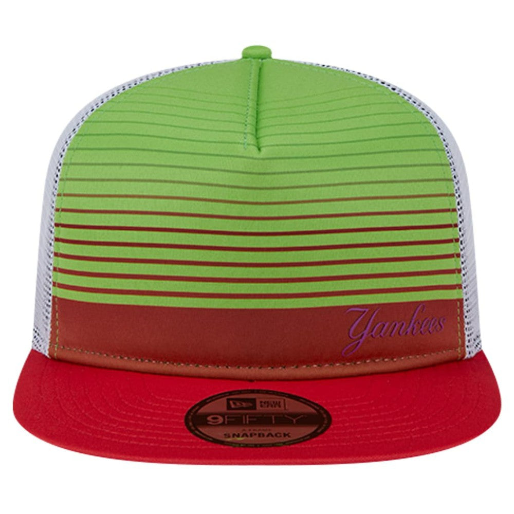 New York Yankees New Era Neon Horizon A-Frame Trucker 9FIFTY Snapback Hat - Red Hats