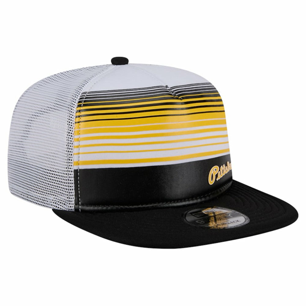 Pittsburgh Pirates New Era Team Horizon 9FIFTY A-Frame Trucker Snapback Hat - Black Hats