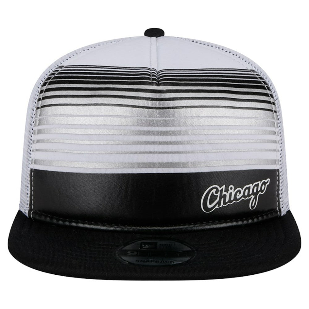 Chicago White Sox New Era Team Horizon 9FIFTY A-Frame Trucker Snapback Hat - Black Hats