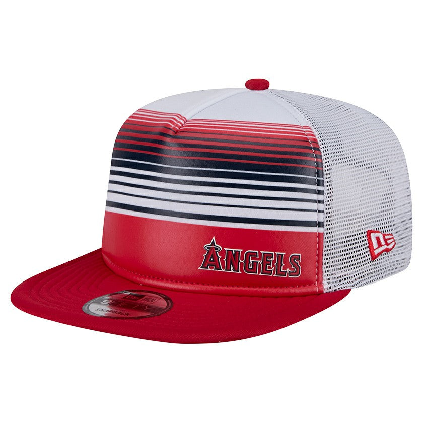 Los Angeles Angels New Era Team Horizon 9FIFTY A-Frame Trucker Snapback Hat - Red Hats