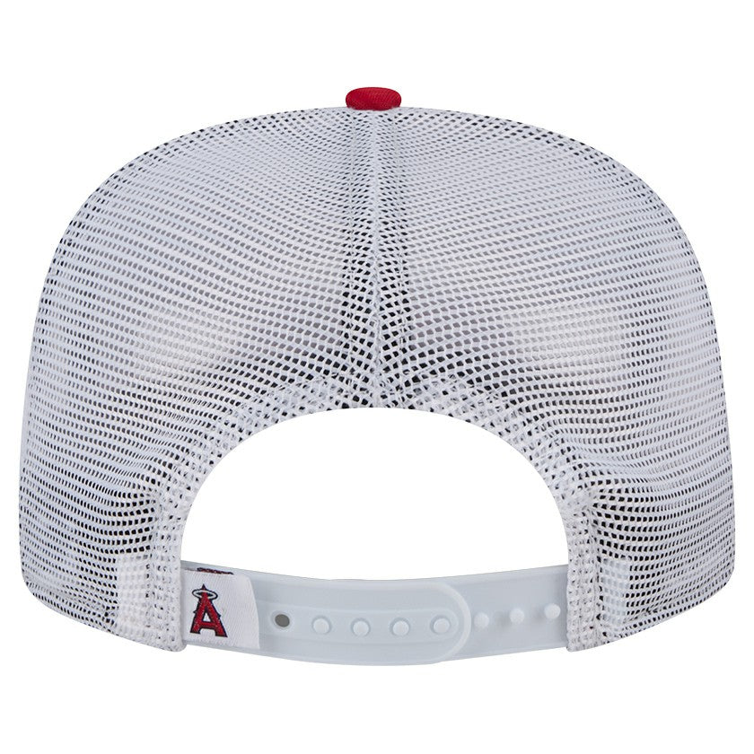 Los Angeles Angels New Era Team Horizon 9FIFTY A-Frame Trucker Snapback Hat - Red Hats