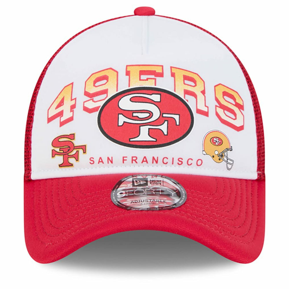 San Francisco 49ers New Era Retro Wordmark A-Frame 9FORTY Adjustable Hat White/Scarlet
