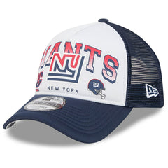 New York Giants New Era Retro Wordmark A-Frame 9FORTY Adjustable Hat White/Royal