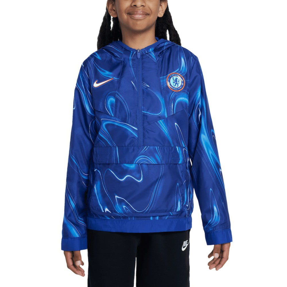 Chelsea Youth Amplify Anorak Half-Zip Hoodie Jacket Blue