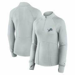 Detroit Lions Women's Elements Raglan Quarter-Zip Jacket Gray