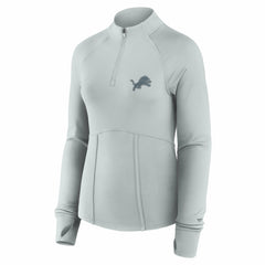 Detroit Lions Women's Elements Raglan Quarter-Zip Jacket Gray
