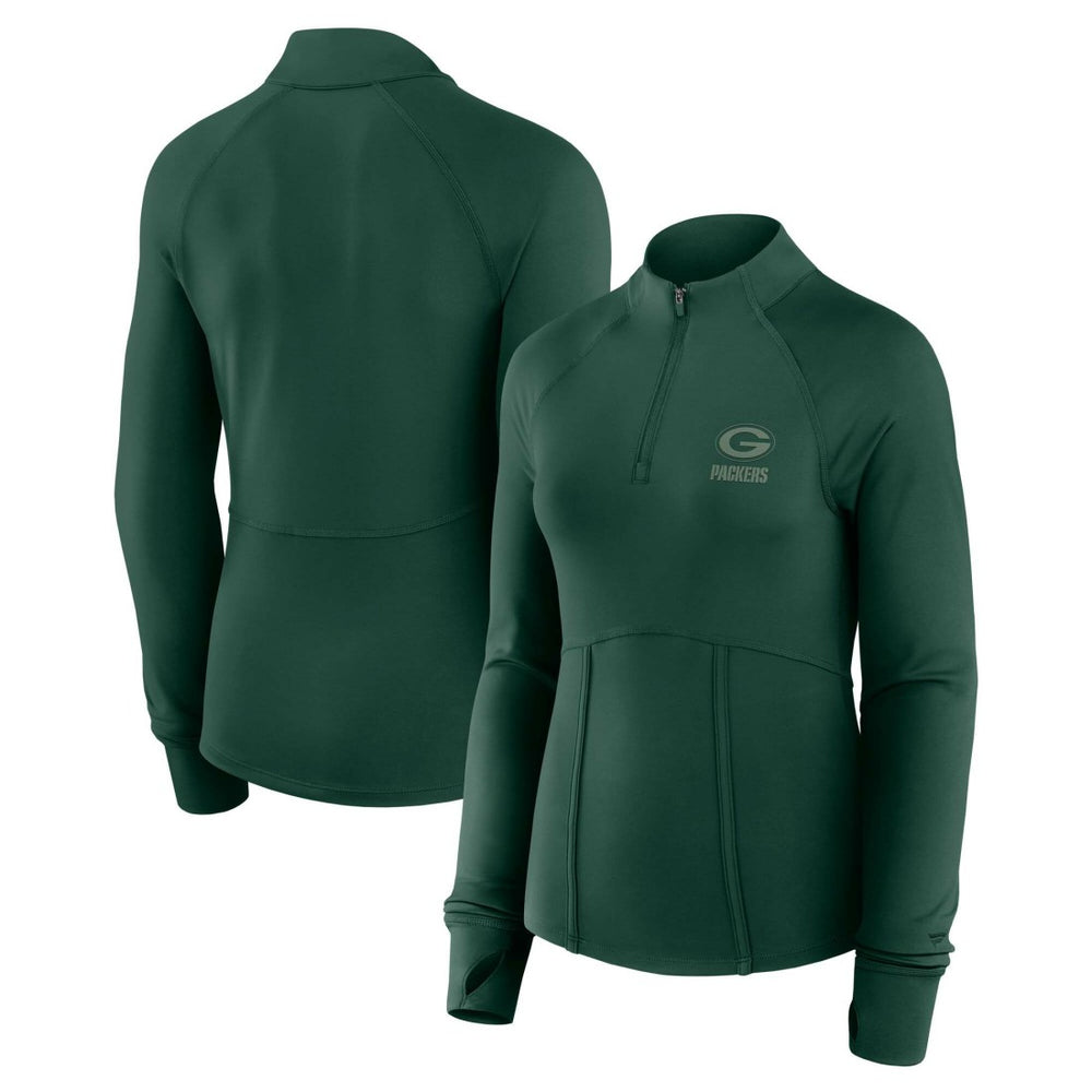 Green Bay Packers Women's Elements Raglan Quarter-Zip Jacket Green