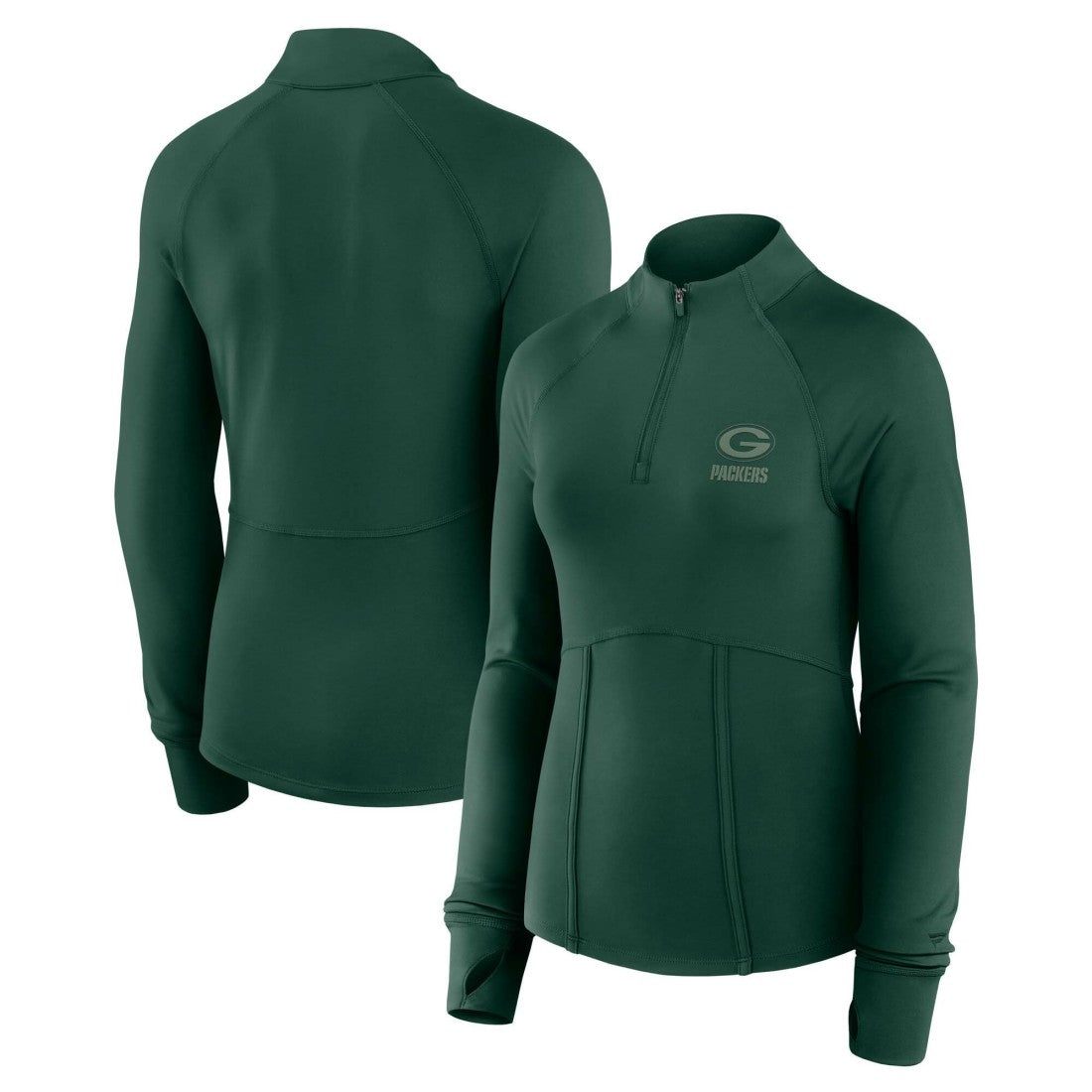 Green Bay Packers Women's Elements Raglan Quarter-Zip Jacket Green