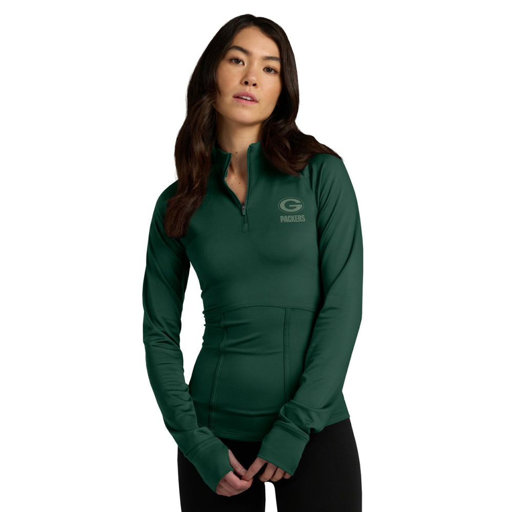 Green Bay Packers Women's Elements Raglan Quarter-Zip Jacket Green