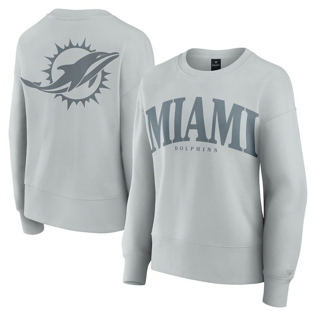 Miami Dolphins Women's Elements Pullover Sweatshirt Gray