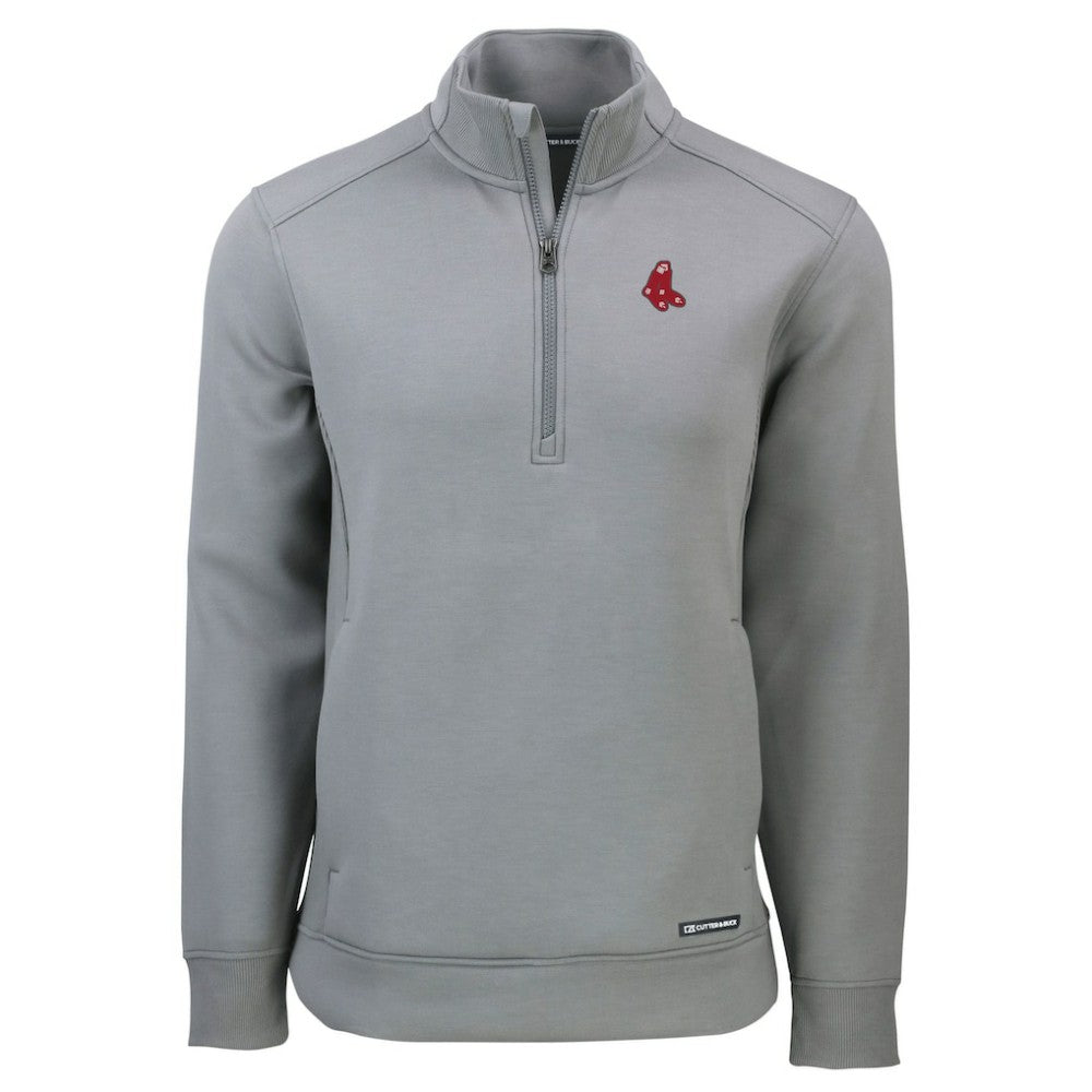 Boston Red Sox Cutter & Buck Cooperstown Collection Roam Eco Recycled Quarter-Zip Pullover - Gray Pullover