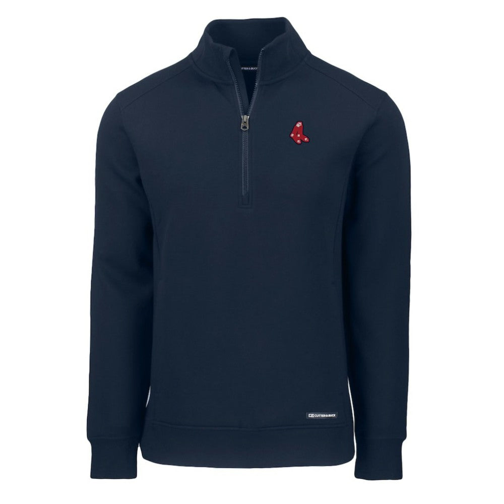 Boston Red Sox Cutter & Buck Cooperstown Collection Roam Eco Recycled Quarter-Zip Pullover - Navy Pullover
