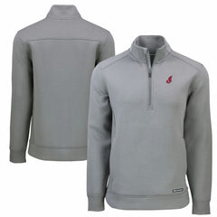 Cleveland Guardians Cutter & Buck Cooperstown Collection Roam Eco Recycled Quarter-Zip Pullover - Gray Pullover