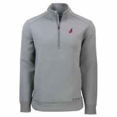 Cleveland Guardians Cutter & Buck Cooperstown Collection Roam Eco Recycled Quarter-Zip Pullover - Gray Pullover