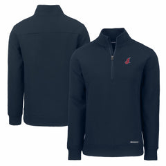 Cleveland Guardians Cutter & Buck Cooperstown Collection Roam Eco Recycled Quarter-Zip Pullover - Navy Pullover