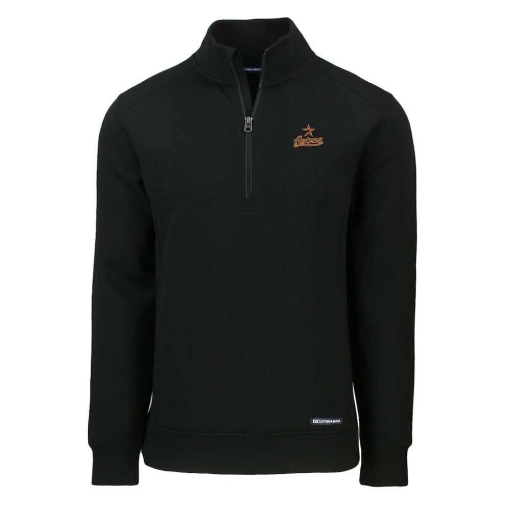 Houston Astros Cutter & Buck Cooperstown Collection Roam Eco Recycled Quarter-Zip Pullover - Black Pullover