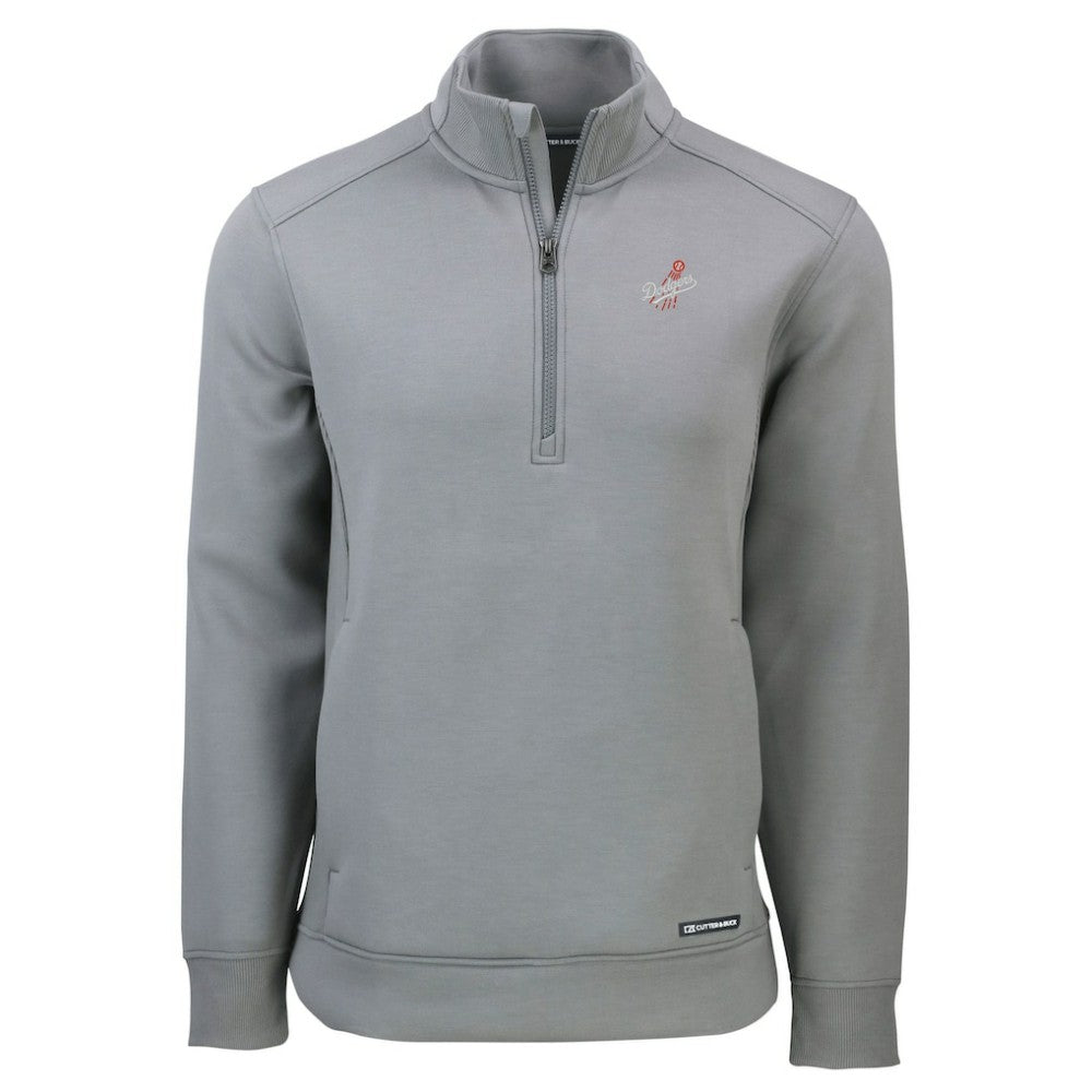Los Angeles Dodgers Cutter & Buck Cooperstown Collection Roam Eco Recycled Quarter-Zip Pullover - Gray Pullover