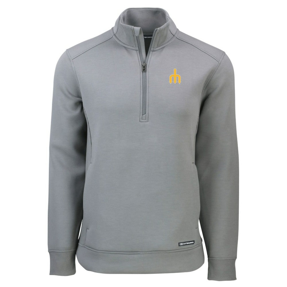 Seattle Mariners Cutter & Buck Cooperstown Collection Roam Eco Recycled Quarter-Zip Pullover - Gray Pullover
