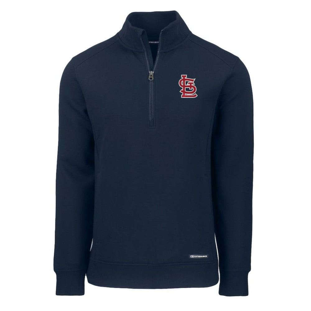 St. Louis Cardinals Cutter & Buck Cooperstown Collection Roam Eco Recycled Quarter-Zip Pullover - Navy Pullover
