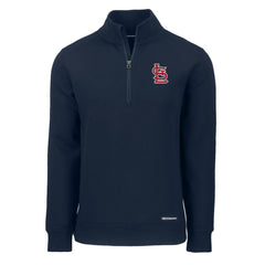St. Louis Cardinals Cutter & Buck Cooperstown Collection Roam Eco Recycled Quarter-Zip Pullover - Navy Pullover