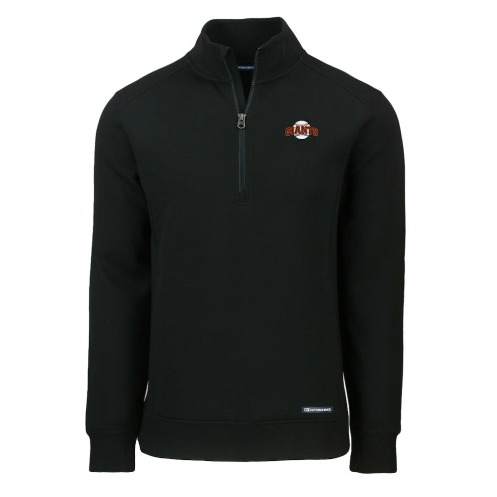 San Francisco Giants Cutter & Buck Cooperstown Collection Roam Eco Recycled Quarter-Zip Pullover - Black Pullover